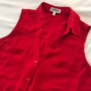 Express “The Portofino Shirt” Red sleeveless sz M